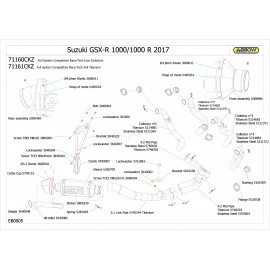 Pièce de rechange pour ligne Arrow Kit Competition  GSX-R 1000 2017-2019