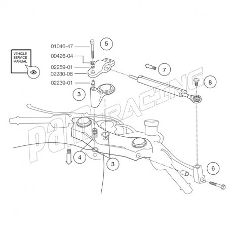 Pièces de rechanges pour amortisseur de direction OHLINS R6 2006-2016