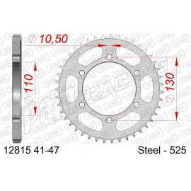 Couronne acier 525 AFAM GSX-R 600/750 2011-2016 L1-L6, GSX-R 1000 2009-2021 K9-M1