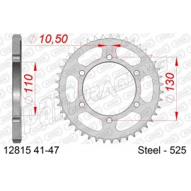 Couronne acier 525 AFAM SUZUKI GSXR 600 / 750 2011-2016 L1-L6 GSXR 1000 2009-2020 K9-M0