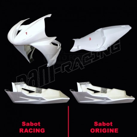 Carénage poly complet 3 parties racing fibre de verre 675 Daytona 2013-2017, Street Triple 765 2017-2025 SRT FAIRINGS