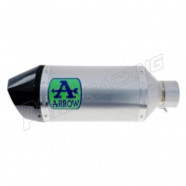 Silencieux universel Race-Tech titane embout carbone Ø60 mm long, 220, 300 ou 400 mm pour ligne et demi-ligne ARROW