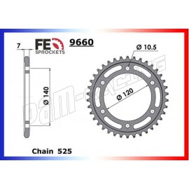 Couronne acier 525 pour jantes DYMAG, ZZR600, ZXR750, GSXR600/750, TL1000, GSXR1300 FRANCE EQUIPEMENT