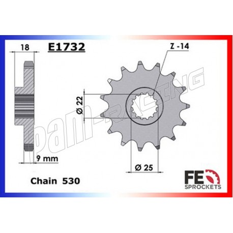 Pignon de sortie de boite 530 Ducati 1200 Monster/Multistrada FRANCE EQUIPEMENT