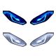Stickers de phare S1000RR 2019-2024 bleu foncé ou bleu clair SRT FAIRINGS