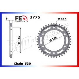 Couronne acier 530 pour FZR500, FZR600 1989-1993, FZ750, FZX750 FRANCE EQUIPEMENT