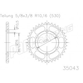 Couronne acier 530 GSXR750 1990-1995, GSXR1100, GSX 750 Inazuma 1998-2002 SRT Sprocket