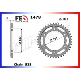 Couronne acier 525 pour 650 Raptor FRANCE EQUIPEMENT