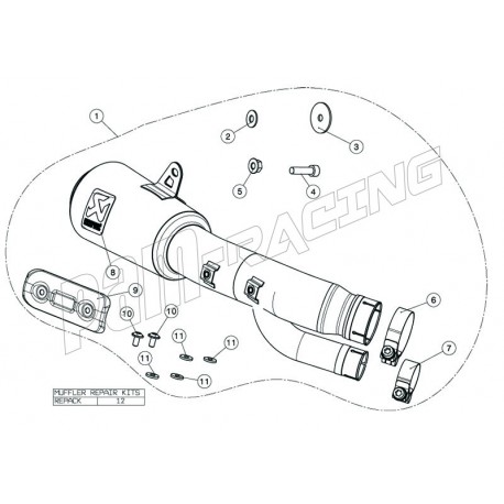 Pièce de rechange pour silencieux titane Akrapovic S1000R 2017-2020