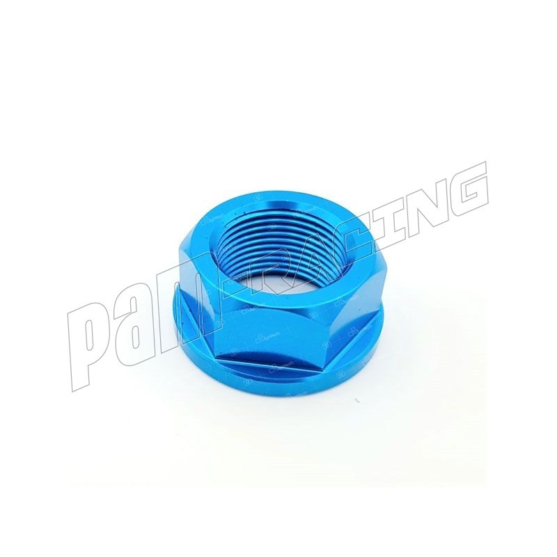 Écrou d’axe de roue arrière en aluminium anodisé taillé masse m24 x 1,5 lightech