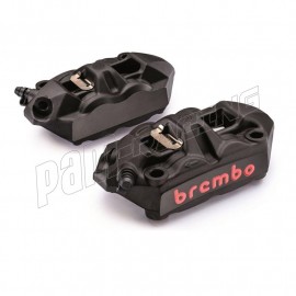 Pack 2 étriers de frein M4 radiaux monobloc entraxe 108 mm BREMBO version noir anodisé