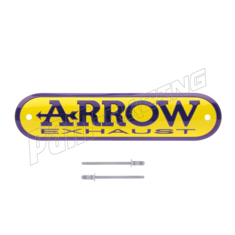 Sticker autocollant ARROW 70x70 mm noir/jaune - PAM RACING