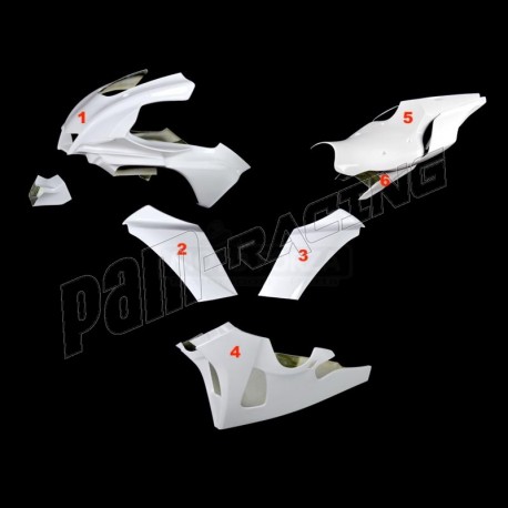 Carénage poly complet racing 6 parties fibre de verre R1 2020-2023 SRT FAIRINGS