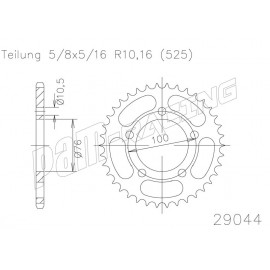 Couronne acier 525 SRT Sprockets pour jantes OZ, MARCHESINI, DYMAG, BST, PVM