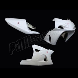 Carénage poly complet 3 parties selle origine fibre de verre GSXR600 GSXR750 K0-K3 SRT FAIRINGS