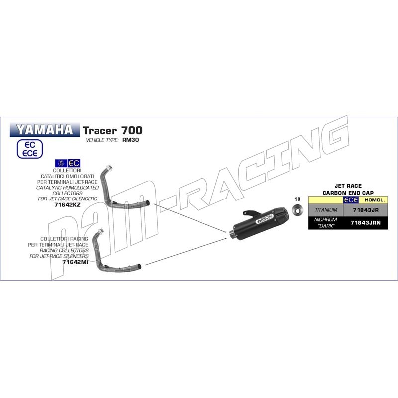 恵みの時 アロー ARROW ARROW:アロー Catalytic homologated collectors kit for Works  silencers MT-07 TRACER 700 TRACER