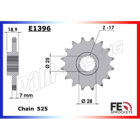 Pignon de sortie de boite 525 APRILIA RSV4 2009-2020 FRANCE EQUIPEMENT