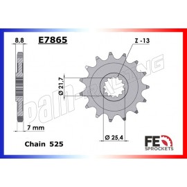 Pignon de sortie de boite 525 ZX9R, Z900, Z1000, KLZ1000 Versys FRANCE EQUIPEMENT