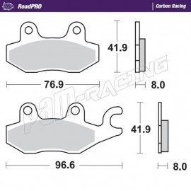 Plaquettes de frein avant RoadPRO Carbone racing Moto-Master HONDA, KAWASAKI, YAMAHA