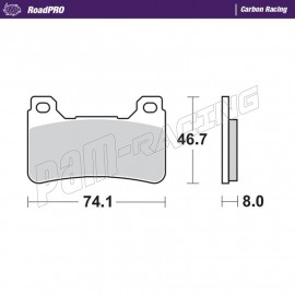 Plaquettes de frein avant RoadPRO Carbone racing Moto-Master Honda