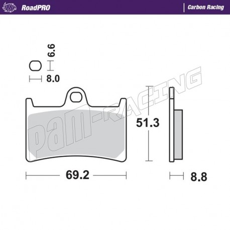 Plaquettes de frein avant RoadPRO Carbone racing Moto-Master KAWASAKI, SUZUKI, YAMAHA