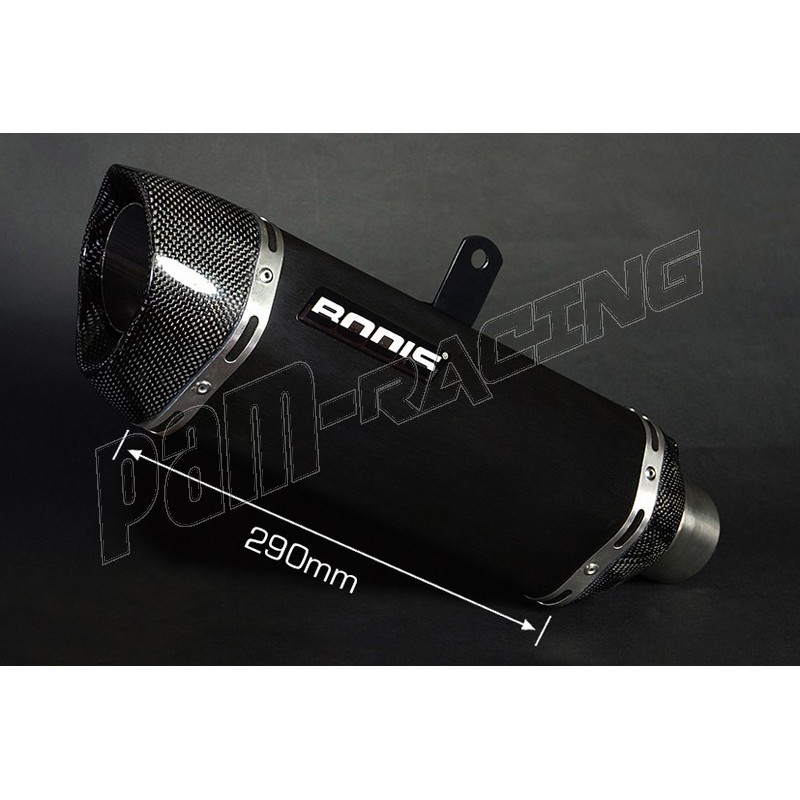 Silencieux inox noir 290 mm P-TEC II BODIS 675 Daytona 2013-2016 - PAM  RACING