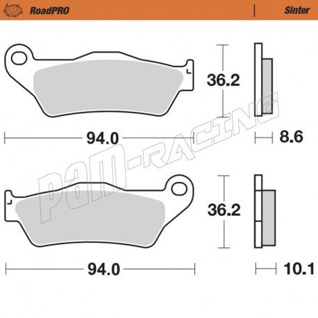 Plaquettes de frein arrière RoadPRO Sinter route Moto-Master BMW