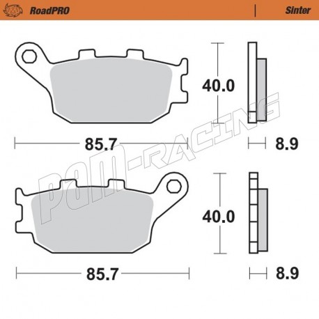 Plaquettes de frein arrière RoadPRO Sinter route Moto-Master HONDA, KAWASAKI, SUZUKI, YAMAHA