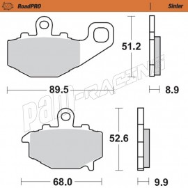 Plaquettes de frein arrière RoadPRO Sinter route Moto-Master KAWASAKI