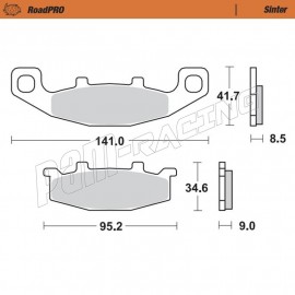 Plaquettes de frein arrière RoadPRO Sinter route Moto-Master KAWASAKI, SUZUKI