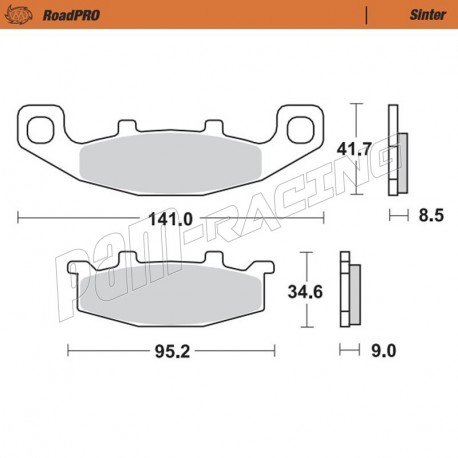 Plaquettes de frein arrière RoadPRO Sinter route Moto-Master KAWASAKI, SUZUKI