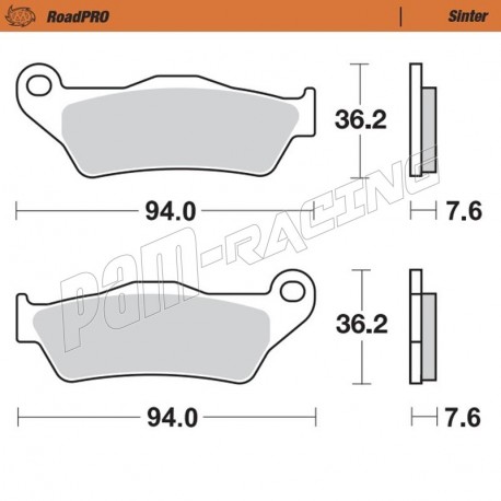 Plaquettes de frein arrière RoadPRO Sinter route Moto-Master