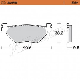 Plaquettes de frein arrière RoadPRO Sinter route Moto-Master GV 650 Aguila, YAMAHA