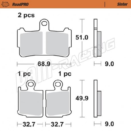 Plaquettes de frein avant RoadPRO Sinter route Moto-Master VFR 1200 F/ DTC 2010