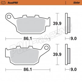 Plaquettes de frein arrière RoadPRO Sinter route Moto-Master HONDA, KAWASAKI, SUZUKI