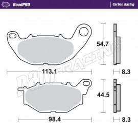 Plaquettes de frein avant RoadPRO Carbone Racing Moto-Master YAMAHA