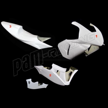 Carénage poly complet 3 parties fibre de verre CBR600RR 2003-2004 SRT FAIRINGS