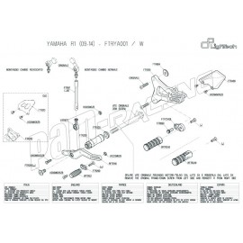 Pièces détachées commandes reculées LIGHTECH YAMAHA R1 2009-2014 FTRYA001