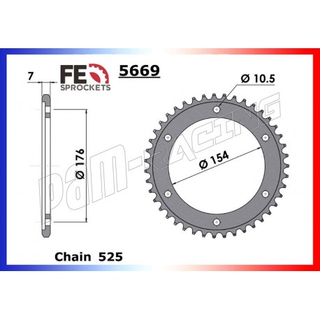 Couronne acier 525 VFR800F 2014-2017, VFR800 CROSSRUNNER FRANCE EQUIPEMENT