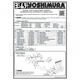 Pièces de rechange pour ligne complète inox Yoshimura R-11 GSX-S 1000 / 1000F 2015-2020