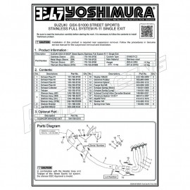 Pièces de rechange pour ligne complète inox Yoshimura R-11 GSX-S 1000 / 1000F / Katana 2015-2026
