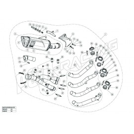 Pièce de rechange pour ligne Akrapovic Evolution et Racing Line kit YZF R1 2015-2023