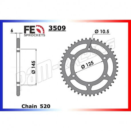 Couronne acier 520 XTZ660 Ténéré 2008-2016 FRANCE EQUIPEMENT