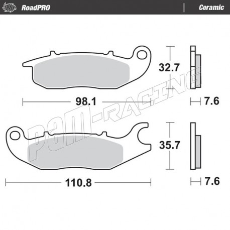 Plaquettes de frein avant céramique RoadPro MOTO MASTER CBF125, CBR125R, CBR150R, Grom, Monkey