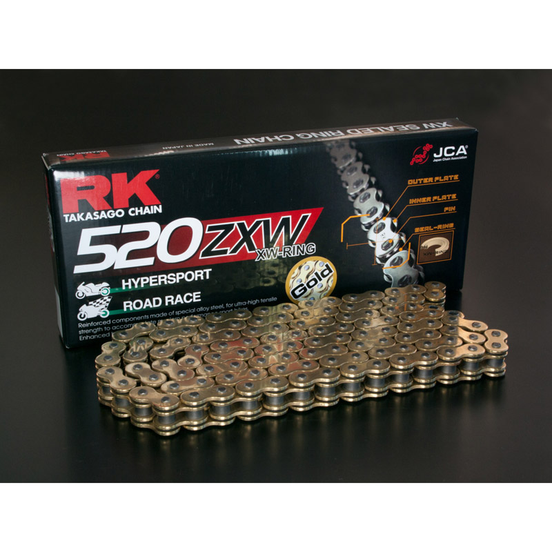 Chaine RK 520ZXW XW'Ring Ultra renforcée acier ou couleur - PAM RACING