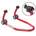 Bequille avant universelle rouge avec supports coniques BIKE LIFT