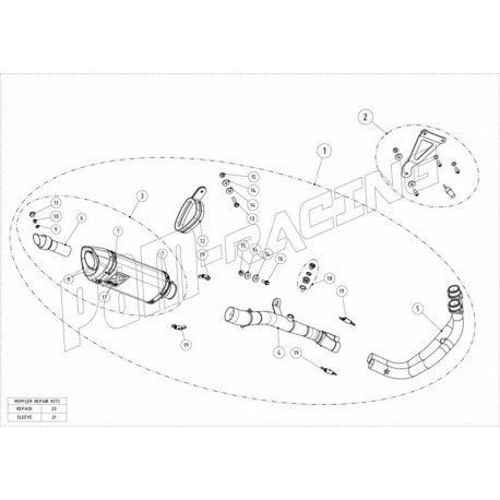 Silencieux de remplacement pour ligne racing S-Y3R1-APC