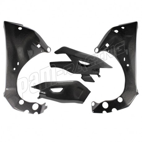 Protections de cadre et bras oscillant avec protection de chaine carbone YZF R1 2015-2026, MT10 2016-2025