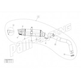 Tube intermédiaire de remplacement pour demi-ligne CBR600RR 2013-2026 Akrapovic
