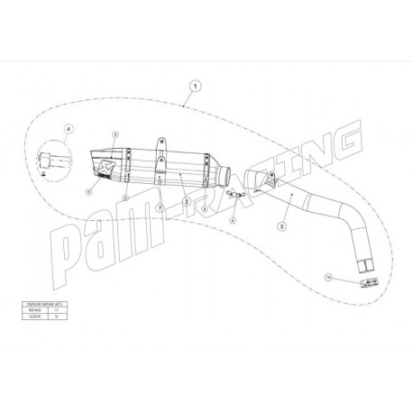 Tube intermédiaire de remplacement pour demi-ligne CBR600RR 2013-2026 Akrapovic